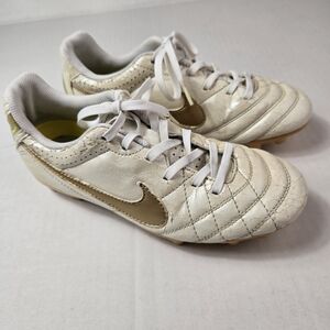 Nike Tiempo Legend Elite White/gold Soccer Cleats FG Rare Ss 3Y Kids 454308-177